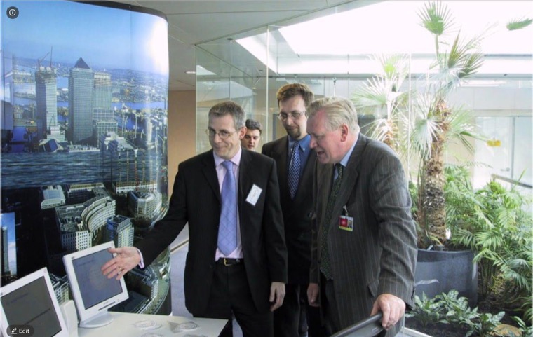 Peter McDermott with David Stead at a corporate exhibition